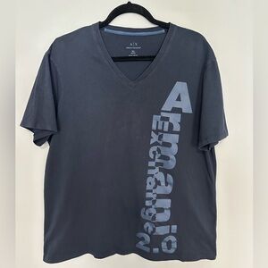 Men’s Regular-Fit Armani Exchange Logo T-Shirt. Dark Blue. Size XL.
